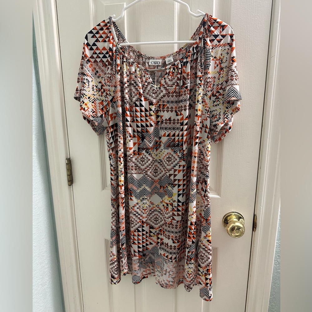Cato Multicolor Geometric Print Blouse